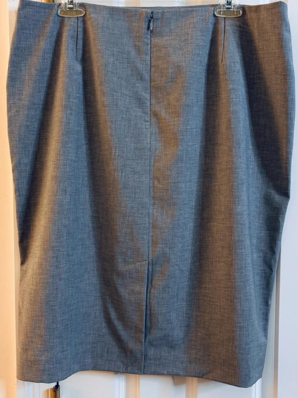 Talbots Skirt Gray Pencil Wool Blend zipper lined business casual office NWOT 14